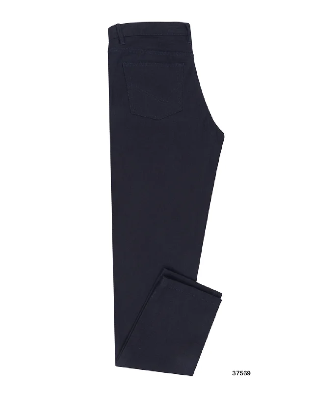 Men's Distressed Jeans with Patches for a Retro and DIY - Inspired AppearanceNavy Soft Selvage Chino "Jeans"
