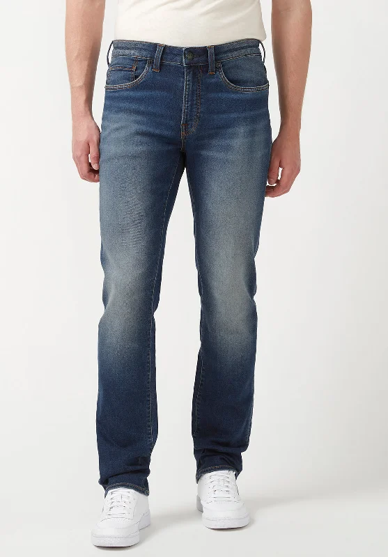 Men's Colored Jeans in Burgundy for a Bold and Fashion - Forward LookStraight Six Men's Freedom Flex Jeans in Dark Sanded Blue - BM22946