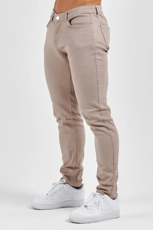 Men's Cargo Jeans with Multiple Pockets for a Practical and Outdoor - Friendly LookSLIM FIT JEANS 2.0 - BEIGE
