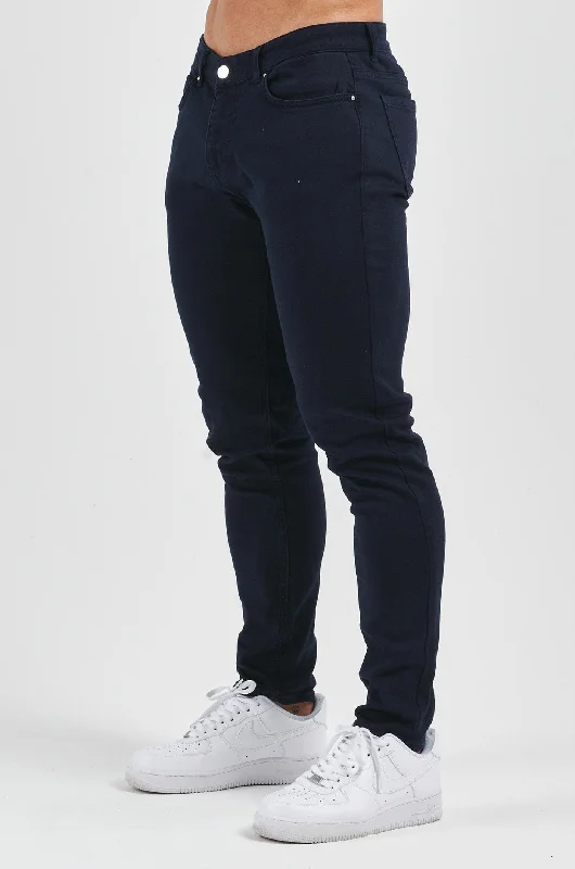 Plus Size Men's Relaxed Fit Jeans with a Faded Wash for a Vintage - Inspired LookSLIM FIT JEANS 2.0 - NAVY