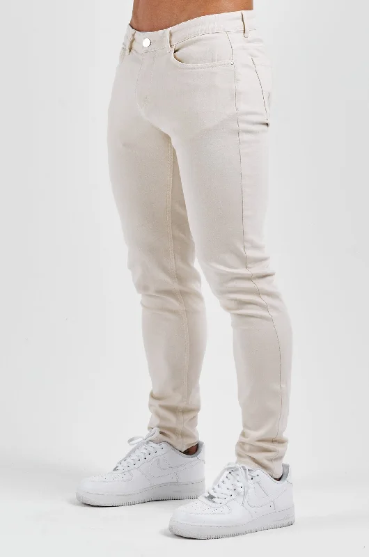 Men's Jeans with an Elastic Waistband for Ultimate ComfortSLIM FIT JEANS 2.0 - WHITE