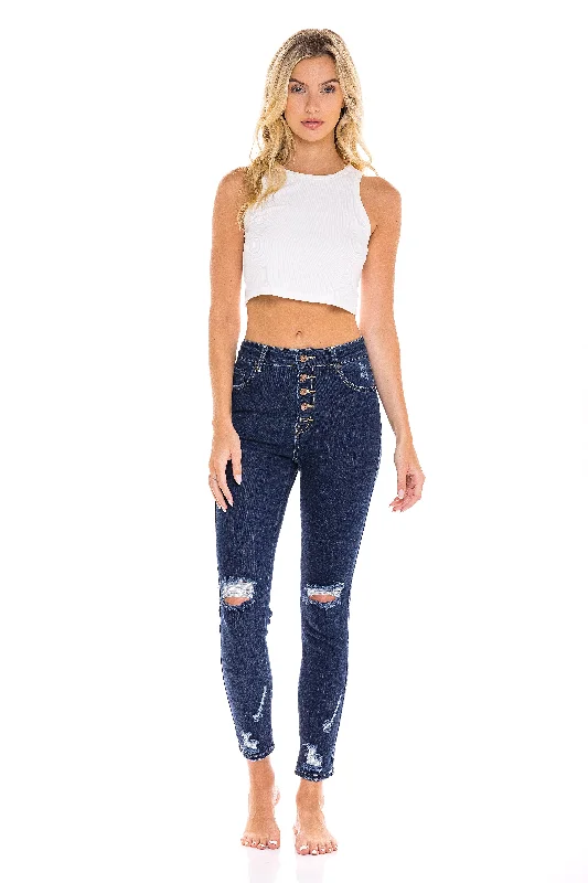 Men's Low - Rise Jeans in a Light Wash for a Casual and Youthful LookStar Stitched Pockets - Stretchy High Waisted Jeans - The Rose