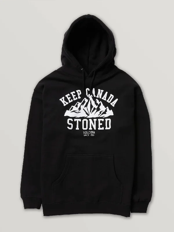 Plus Size Men's Bootcut Jeans with a Relaxed Waist for a Classic and Comfortable FitMens Stoned Pullover Fleece - Black