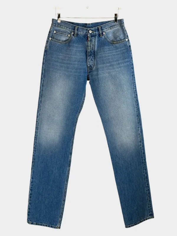 Men's Ripped Skinny Jeans in Acid Wash for an Edgy and Punk - Inspired StyleStraight Jeans
