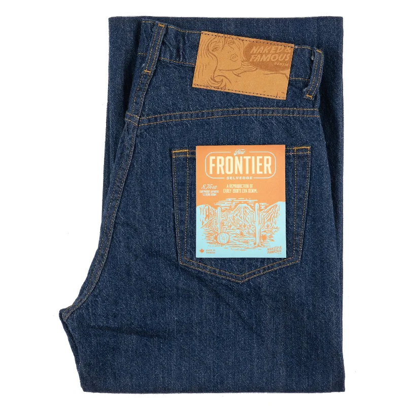 Men's Jeans with a Frayed Hem for a Casual and Effortless StyleStrong Guy - New Frontier Selvedge