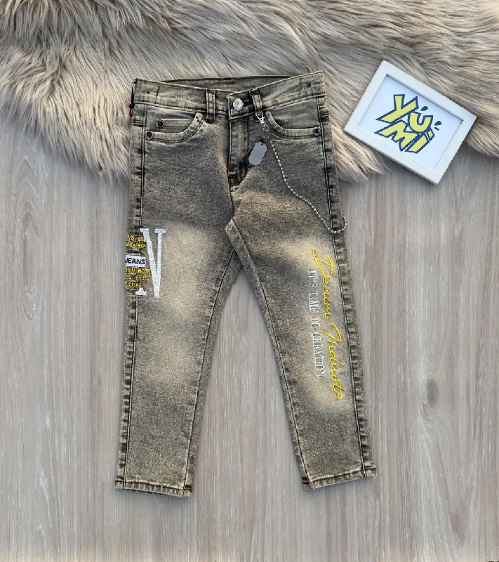 Plus Size Men's Bootcut Jeans with a Belt Loop Upgrade for a Stylish TouchStylish Boys' Green Denim Jeans