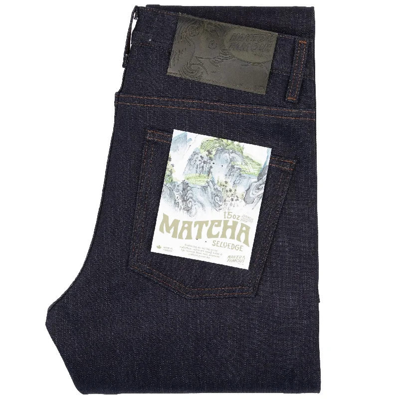 Men's Straight Leg Raw Denim Jeans for a Minimalist and Durable OptionSuper Guy - Matcha Selvedge