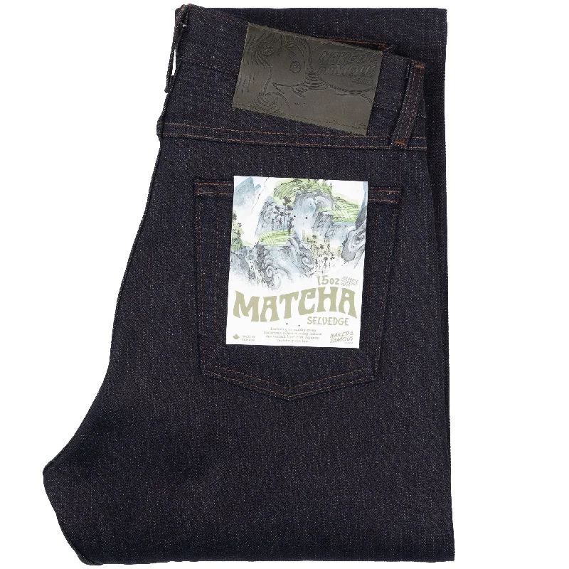 Men's Straight Leg Raw Denim Jeans for a Minimalist and Durable OptionTrue Guy - Matcha Selvedge