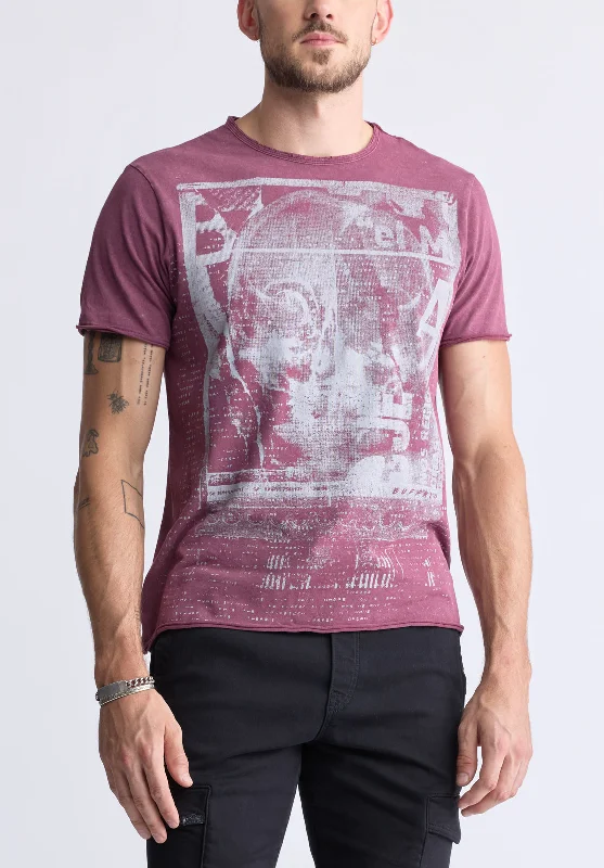 Men's Jeans with an Elastic Waistband for Ultimate ComfortTusha Men’s Short Sleeve Graphic T-shirt, Fico Red - BM24485