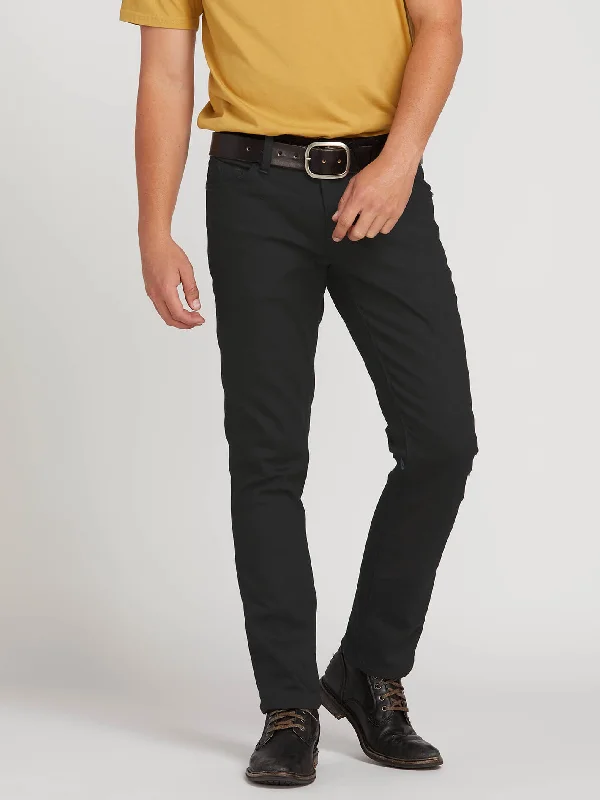 Men's High - Waisted Jeans in a Medium Wash for a Vintage - Style RevivalVorta Slim Fit Jeans - Black on Black