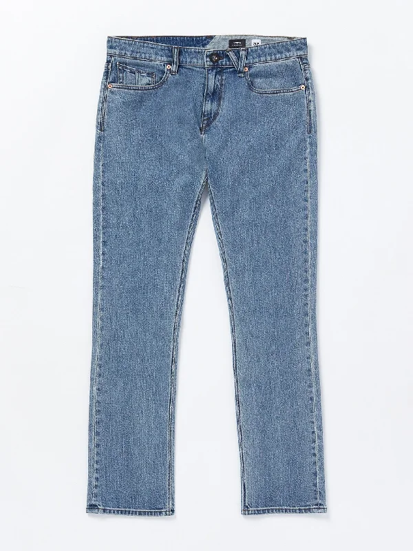 Men's Distressed Jeans with Patches for a Retro and DIY - Inspired AppearanceVorta Slim Fit Jeans - Cali Blue