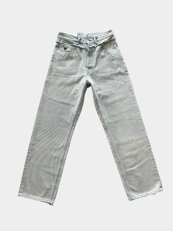Men's Stretch Jeans with a Moisture - Wicking Lining for Active LifestylesWaist Details Jeans