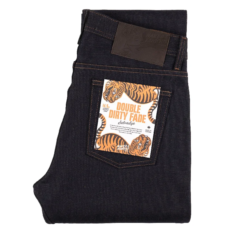 Men's Slim Fit Stretch Jeans in Dark Wash for a Modern and Comfortable LookWeird Guy - Double Dirty Fade Selvedge