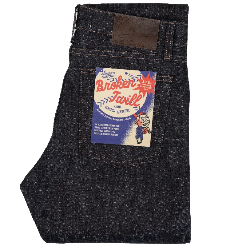 Men's Jeans with a Cargo - Inspired Knee Pocket for Extra StorageArrow - Broken Twill Slub Stretch Selvedge Men's Jeans with a Cargo - Inspired Knee Pocket for Extra StorageArrow - Broken Twill Slub Stretch Selvedge
