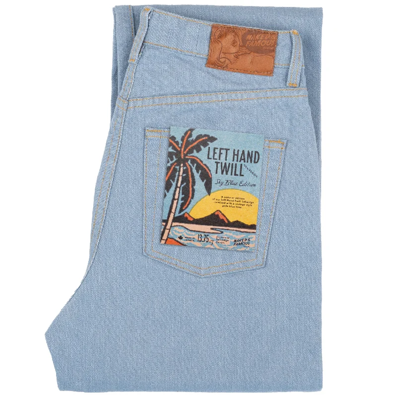 Men's Jeans with a Frayed Hem for a Casual and Effortless StyleClassic - Left Hand Twill Selvedge - Sky Blue Edition