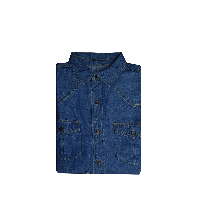 Men's Jeans with a Cargo - Inspired Knee Pocket for Extra StorageChambray Double Pockets Shirt Men's Jeans with a Cargo - Inspired Knee Pocket for Extra StorageChambray Double Pockets Shirt