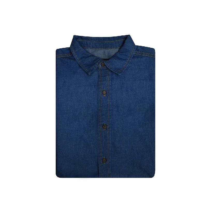 Men's Jeans with a Frayed Hem for a Casual and Effortless StyleChambray Without Pockets Shirt Men's Jeans with a Frayed Hem for a Casual and Effortless StyleChambray Without Pockets Shirt