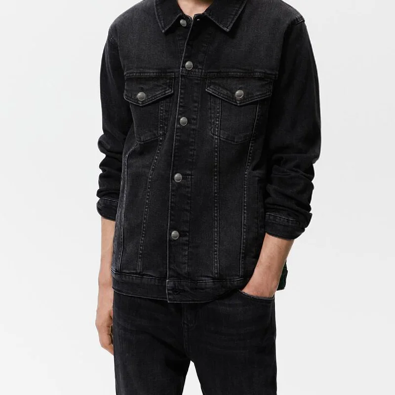 Men's Stretch Jeans with a Moisture - Wicking Lining for Active LifestylesGrey Denim Jacket Men's Stretch Jeans with a Moisture - Wicking Lining for Active LifestylesGrey Denim Jacket
