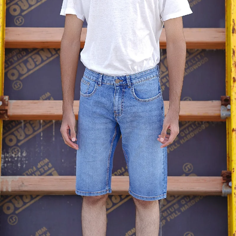 Plus Size Men's Relaxed Fit Jeans with a Tapered Leg for a Laid - Back VibeDenim Shorts (Blue) Plus Size Men's Relaxed Fit Jeans with a Tapered Leg for a Laid - Back VibeDenim Shorts (Blue)