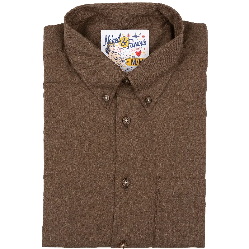 Men's Jeans with a Zip - Off Lower Leg for Convertible StyleEasy Shirt - Melange Soft Twill - Brown Men's Jeans with a Zip - Off Lower Leg for Convertible StyleEasy Shirt - Melange Soft Twill - Brown