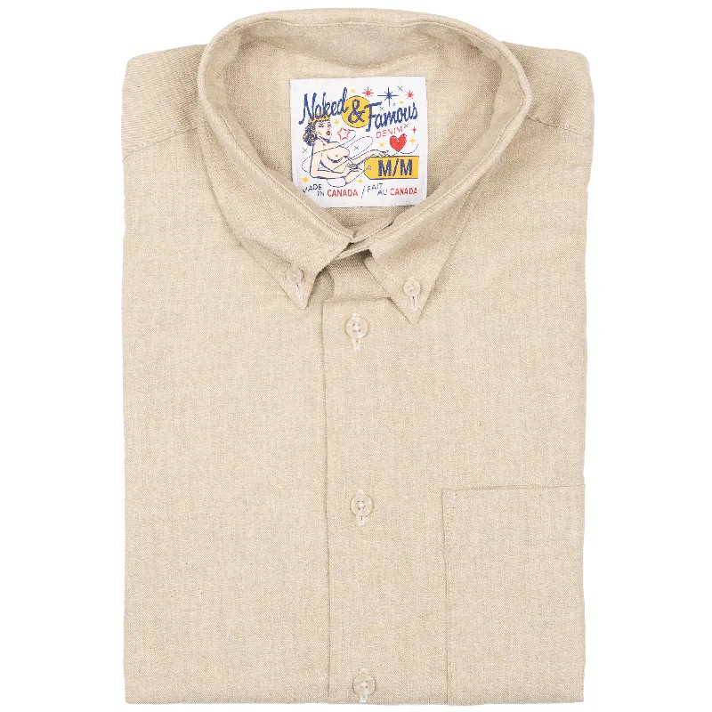 Men's Jeans with a Frayed Hem for a Casual and Effortless StyleEasy Shirt - Melange Soft Twill - Pale Taupe Men's Jeans with a Frayed Hem for a Casual and Effortless StyleEasy Shirt - Melange Soft Twill - Pale Taupe