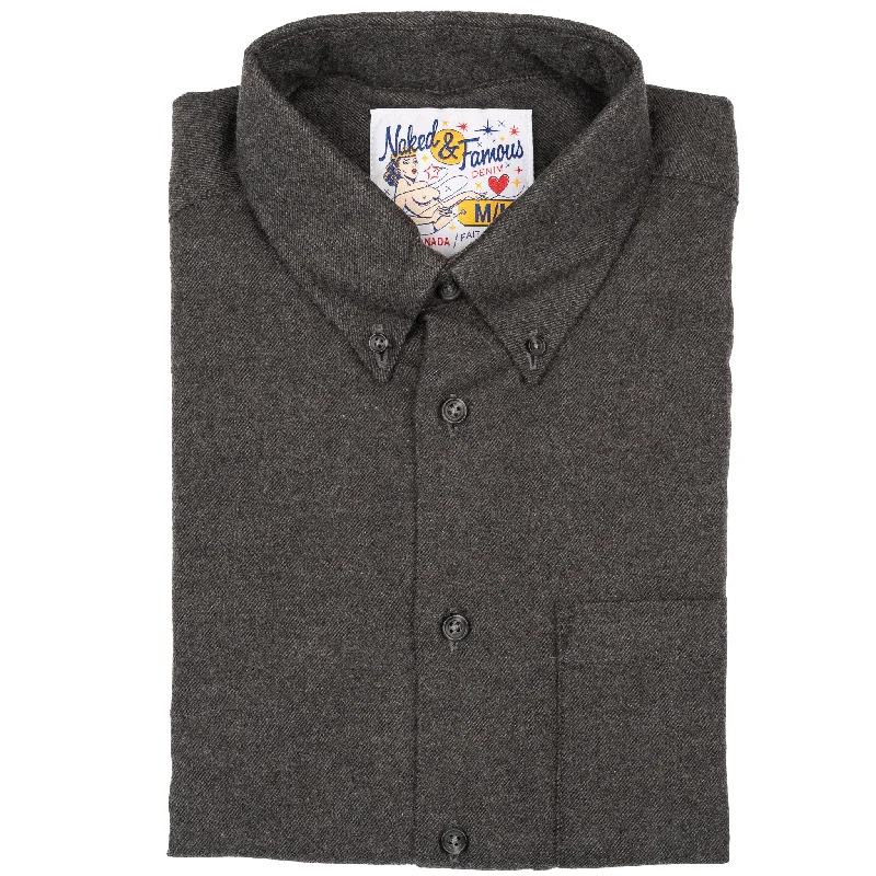 Men's Jeans with a Zip - Off Lower Leg for Convertible StyleEasy Shirt - Yak Fiber Brushed Flannel - Charcoal Men's Jeans with a Zip - Off Lower Leg for Convertible StyleEasy Shirt - Yak Fiber Brushed Flannel - Charcoal