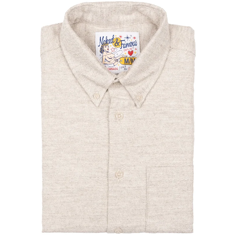 Men's Distressed Jeans with Patches for a Retro and DIY - Inspired AppearanceEasy Shirt - Yak Fiber Brushed Flannel - Whisper Grey Men's Distressed Jeans with Patches for a Retro and DIY - Inspired AppearanceEasy Shirt - Yak Fiber Brushed Flannel - Whisper Grey