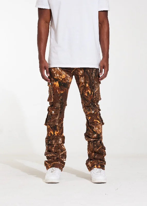 Men's Jeans with a Cargo - Inspired Knee Pocket for Extra StorageEmber Stacked Flare Cargo Denim Men's Jeans with a Cargo - Inspired Knee Pocket for Extra StorageEmber Stacked Flare Cargo Denim