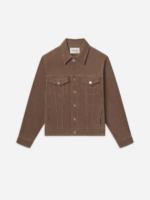 Men's Slim Fit Stretch Jeans in Dark Wash for a Modern and Comfortable LookHeritage Jacket -- Dark Camel
