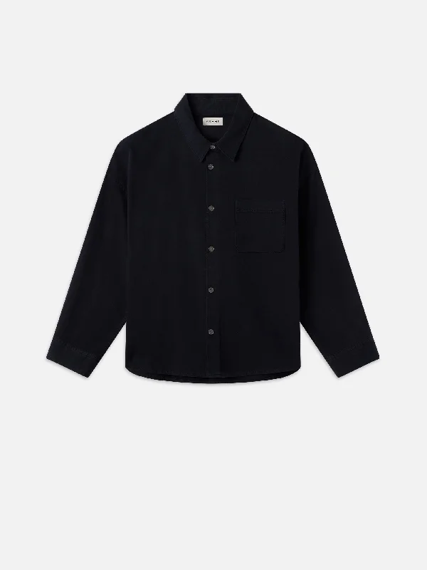 Men's Jeans with a Frayed Hem for a Casual and Effortless StyleRelaxed Denim Shirt -- Navy Men's Jeans with a Frayed Hem for a Casual and Effortless StyleRelaxed Denim Shirt -- Navy