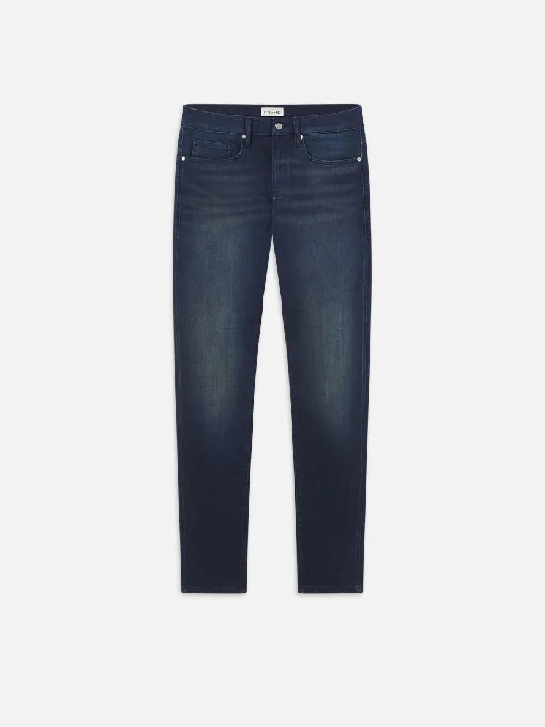 Men's Distressed Jeans with Patches for a Retro and DIY - Inspired AppearanceL'Homme Slim -- Beaumont