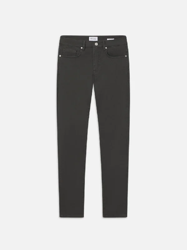 Men's Jeans with a Button - Fly for a Traditional and Classic AestheticL'Homme Slim Twill -- Dark Charcoal