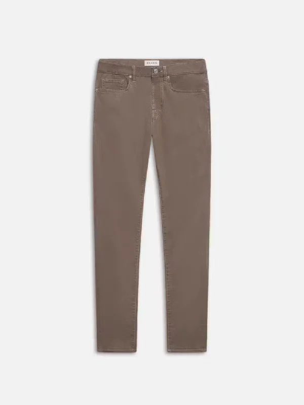 Men's Ripped Skinny Jeans in Acid Wash for an Edgy and Punk - Inspired StyleL'Homme Slim Brushed Twill -- Dusty Grey