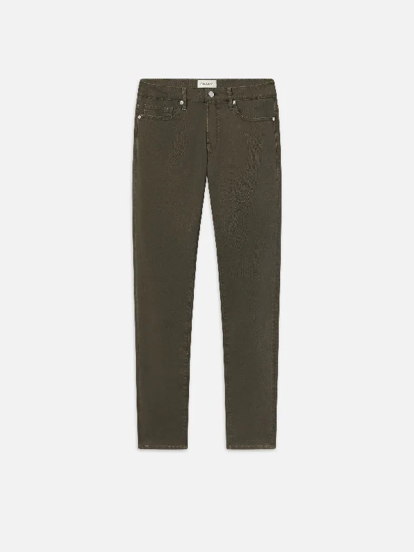 Men's High - Waisted Jeans in a Medium Wash for a Vintage - Style RevivalL'Homme Slim Twill -- Garage Moss Green Men's High - Waisted Jeans in a Medium Wash for a Vintage - Style RevivalL'Homme Slim Twill -- Garage Moss Green