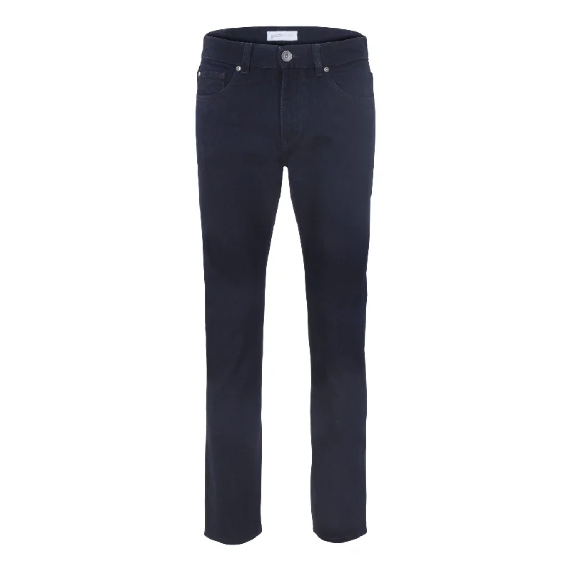 Men's Jeans with an Elastic Waistband for Ultimate ComfortMens Slim Straight Jeans - Dark Blue One Wash Men's Jeans with an Elastic Waistband for Ultimate ComfortMens Slim Straight Jeans - Dark Blue One Wash