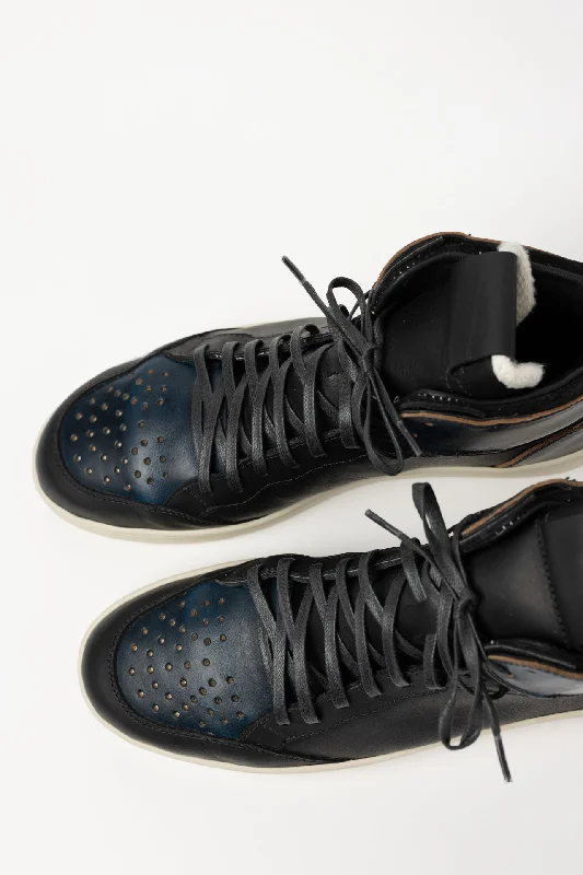 Men's High - Waisted Jeans in a Medium Wash for a Vintage - Style RevivalOpie Way x Raleigh Denim Shoes | Black Horween/Navy Chromexcel Men's High - Waisted Jeans in a Medium Wash for a Vintage - Style RevivalOpie Way x Raleigh Denim Shoes | Black Horween/Navy Chromexcel