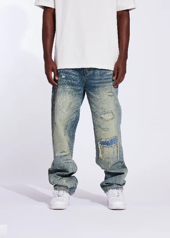 Men's Slim Fit Stretch Jeans in Dark Wash for a Modern and Comfortable LookPacific Straight Denim (Washed Distress) Men's Slim Fit Stretch Jeans in Dark Wash for a Modern and Comfortable LookPacific Straight Denim (Washed Distress)