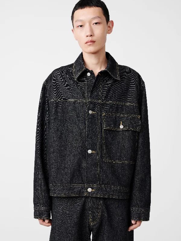 Men's Jeans with an Elastic Waistband for Ultimate ComfortPetar Italian Denim Jacket in Black Men's Jeans with an Elastic Waistband for Ultimate ComfortPetar Italian Denim Jacket in Black