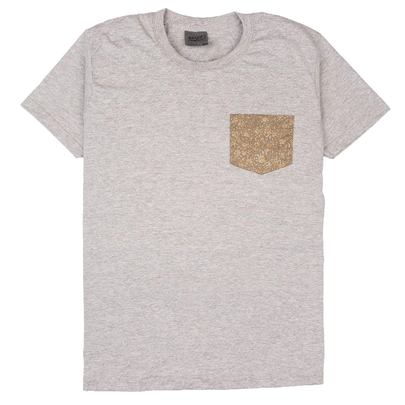Plus Size Men's Bootcut Jeans with a Belt Loop Upgrade for a Stylish TouchPocket Tee - Heather Grey - Bell Flowers - Cinnamon Plus Size Men's Bootcut Jeans with a Belt Loop Upgrade for a Stylish TouchPocket Tee - Heather Grey - Bell Flowers - Cinnamon