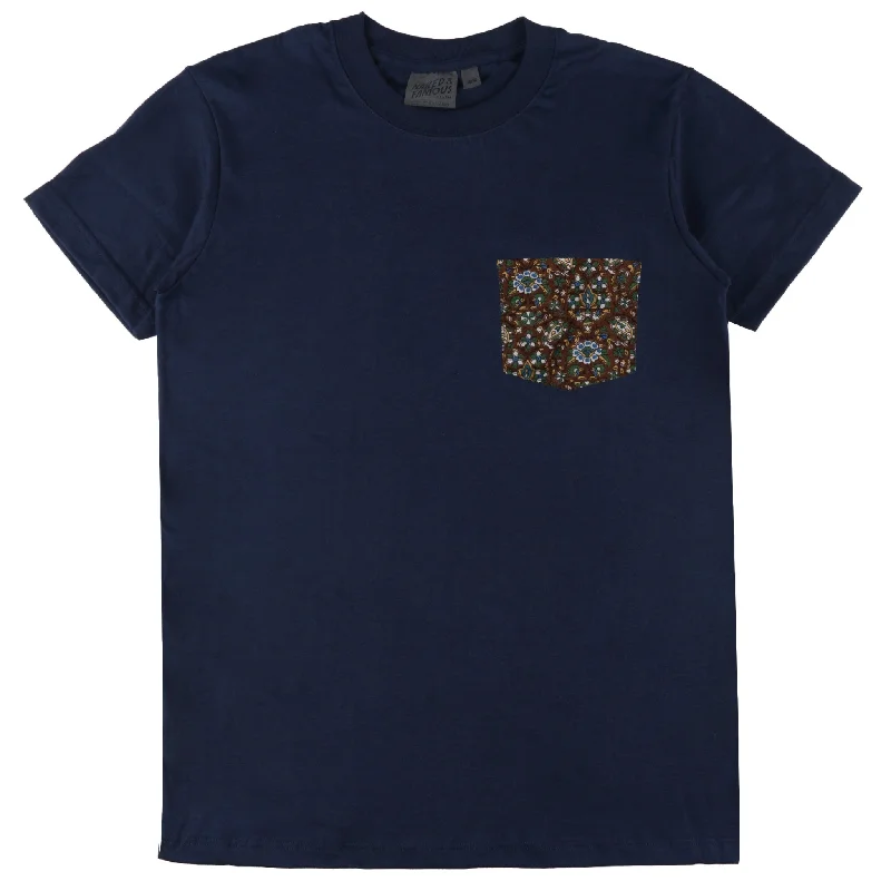 Men's Colored Jeans in Burgundy for a Bold and Fashion - Forward LookPocket Tee - Navy + Bandana Cloth - Brown Men's Colored Jeans in Burgundy for a Bold and Fashion - Forward LookPocket Tee - Navy + Bandana Cloth - Brown