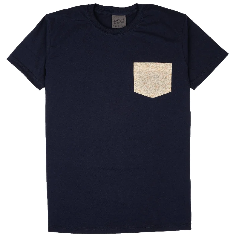 Men's Colored Jeans in Burgundy for a Bold and Fashion - Forward LookPocket Tee - Navy - Bell Flowers - Cream Men's Colored Jeans in Burgundy for a Bold and Fashion - Forward LookPocket Tee - Navy - Bell Flowers - Cream