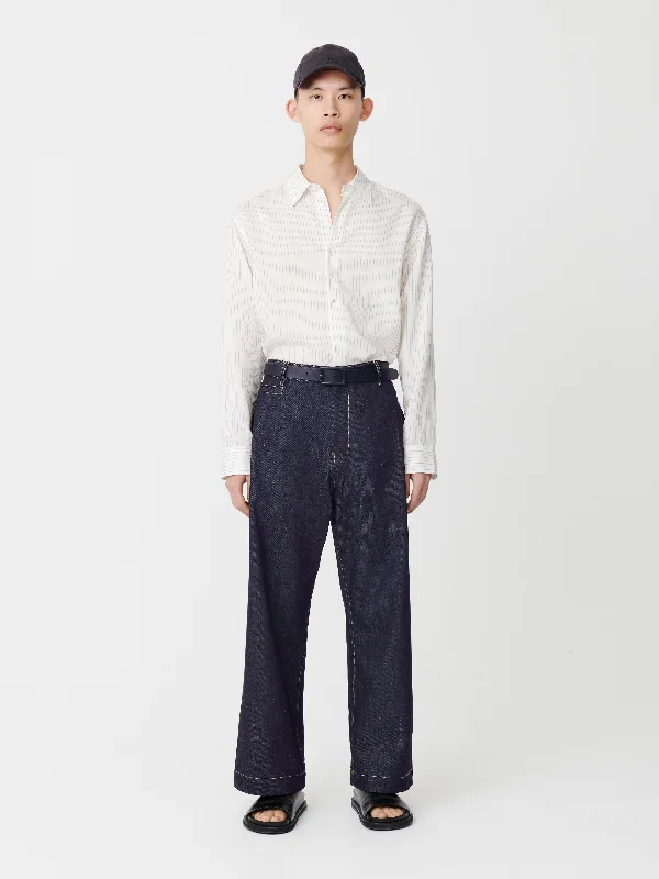 Men's Jeans with a Frayed Hem for a Casual and Effortless StylePyad Denim Pant in Raw Indigo Men's Jeans with a Frayed Hem for a Casual and Effortless StylePyad Denim Pant in Raw Indigo