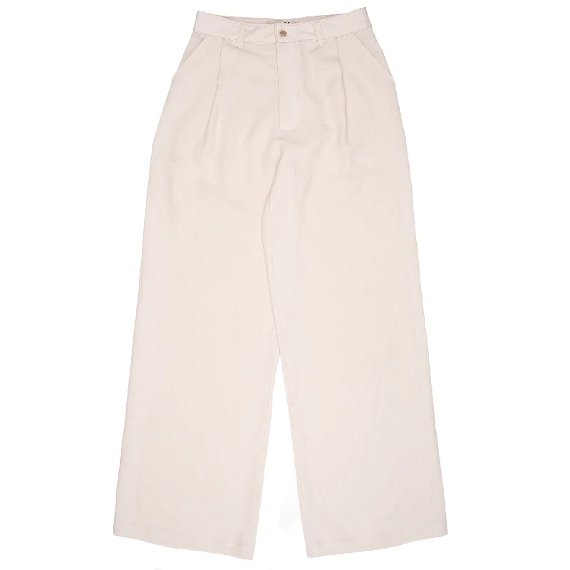 Plus Size Men's Bootcut Jeans with a Relaxed Waist for a Classic and Comfortable FitRelaxed Pleated Trouser - French Linen Fine Canvas - Ecru Plus Size Men's Bootcut Jeans with a Relaxed Waist for a Classic and Comfortable FitRelaxed Pleated Trouser - French Linen Fine Canvas - Ecru