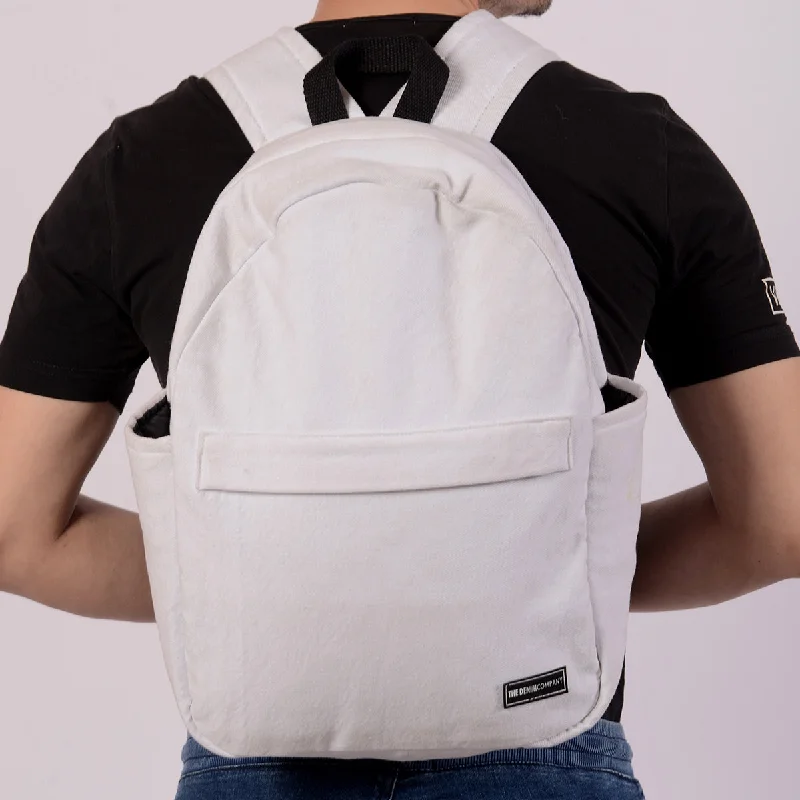 Men's Jeans with an Elastic Waistband for Ultimate ComfortSingle Zip Backpack (White)
