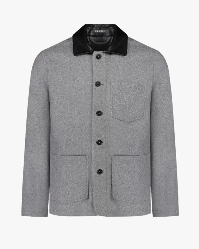 Plus Size Men's Relaxed Fit Jeans with a Faded Wash for a Vintage - Inspired LookLeather Collar Chore Jacket Plus Size Men's Relaxed Fit Jeans with a Faded Wash for a Vintage - Inspired LookLeather Collar Chore Jacket