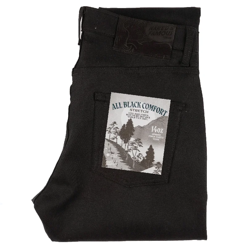 Men's Jeans with a Zip - Off Lower Leg for Convertible StyleTrue Guy - All Black Comfort Stretch Men's Jeans with a Zip - Off Lower Leg for Convertible StyleTrue Guy - All Black Comfort Stretch