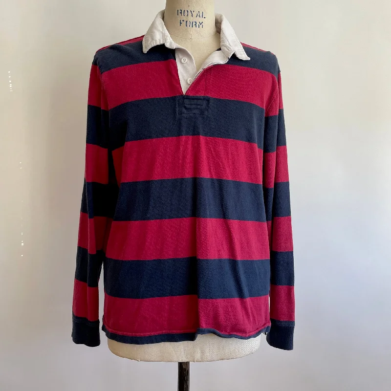 Men's Straight Leg Raw Denim Jeans for a Minimalist and Durable OptionVintage red and navy striped Rugby shirt