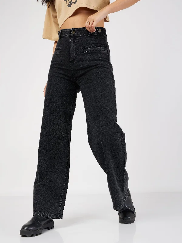 Men's Jeans with a Hidden Coin Pocket for Added ConvenienceWomen Black Bone Pocket Straight Jeans Men's Jeans with a Hidden Coin Pocket for Added ConvenienceWomen Black Bone Pocket Straight Jeans