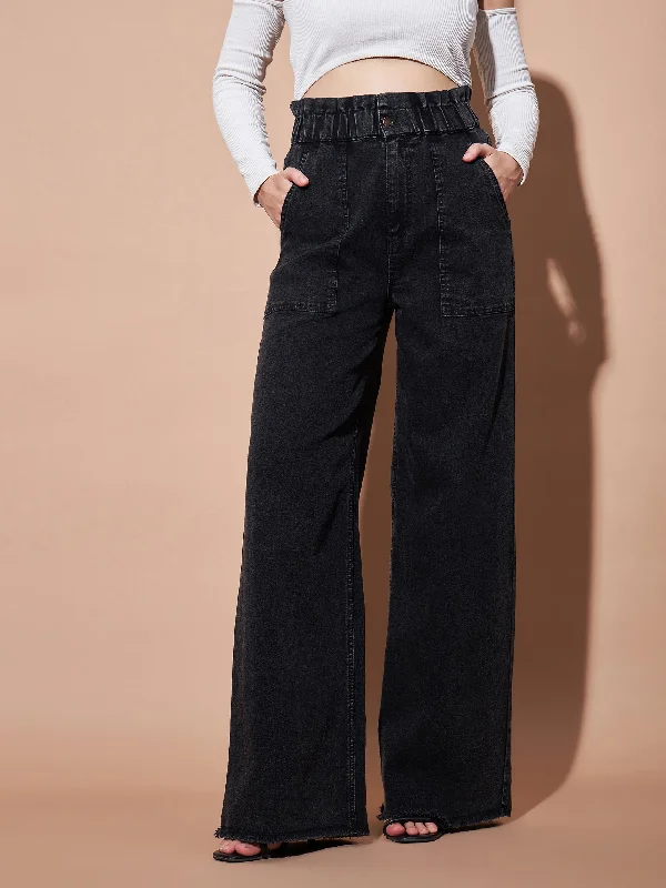 Men's Cargo Jeans with Multiple Pockets for a Practical and Outdoor - Friendly LookWomen Black Paper Bag Waist Straight Jeans Men's Cargo Jeans with Multiple Pockets for a Practical and Outdoor - Friendly LookWomen Black Paper Bag Waist Straight Jeans