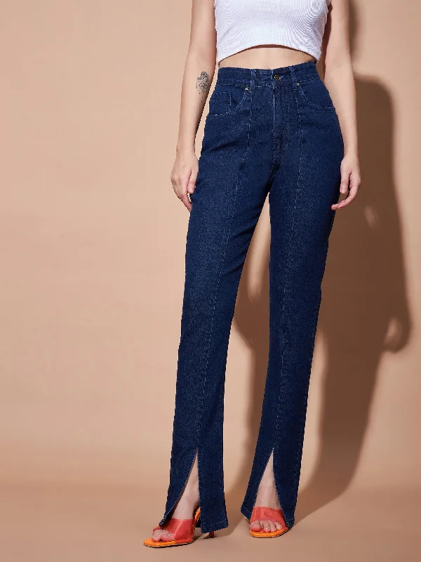 Men's Jeans with a Button - Fly for a Traditional and Classic AestheticWomen Navy Mid Rise Skinny Fit Slit Jeans Men's Jeans with a Button - Fly for a Traditional and Classic AestheticWomen Navy Mid Rise Skinny Fit Slit Jeans